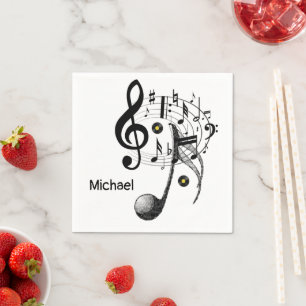 Serviette En Papier Papier serviettes, notes de musique