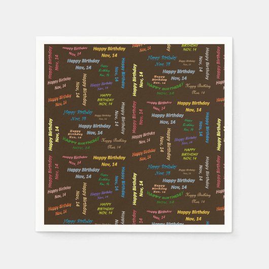 Serviette En Papier Papier serviettes Novembre, 14 Anniversaire (Devant)