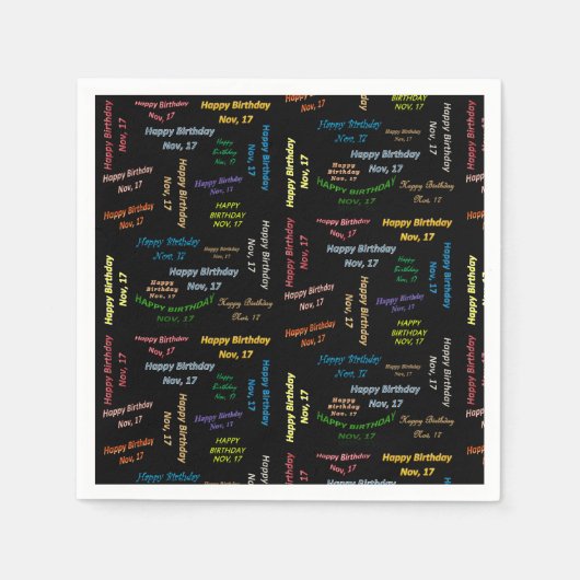 Serviette En Papier Papier serviettes Novembre, 17 Anniversaire (Devant)