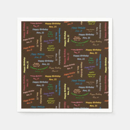 Serviette En Papier Papier serviettes Novembre, 21 Anniversaire (Devant)