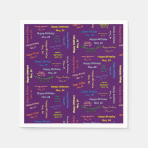 Serviette En Papier Papier serviettes Novembre, 24 Anniversaire