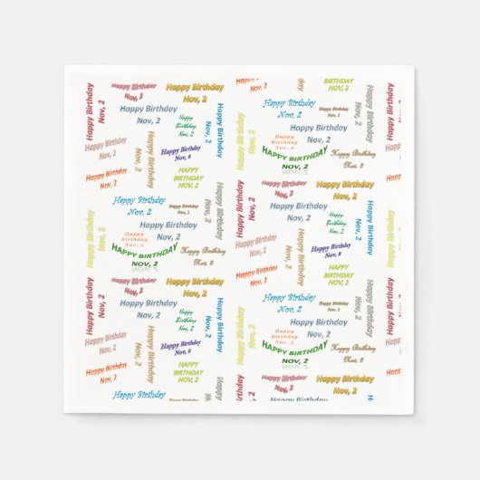 Serviette En Papier Papier serviettes Novembre, 2 Anniversaire (Devant)