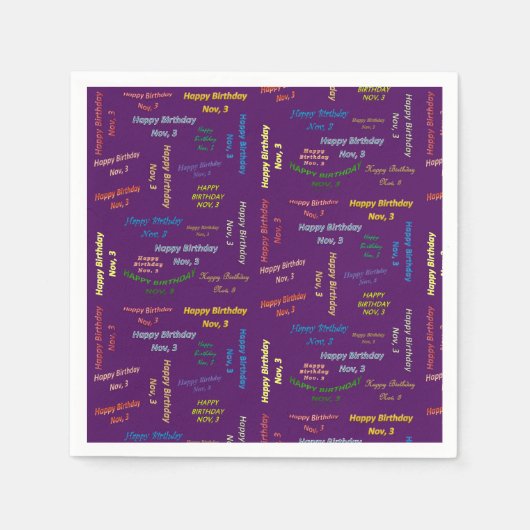 Serviette En Papier Papier serviettes novembre, 3 anniversaire (Devant)