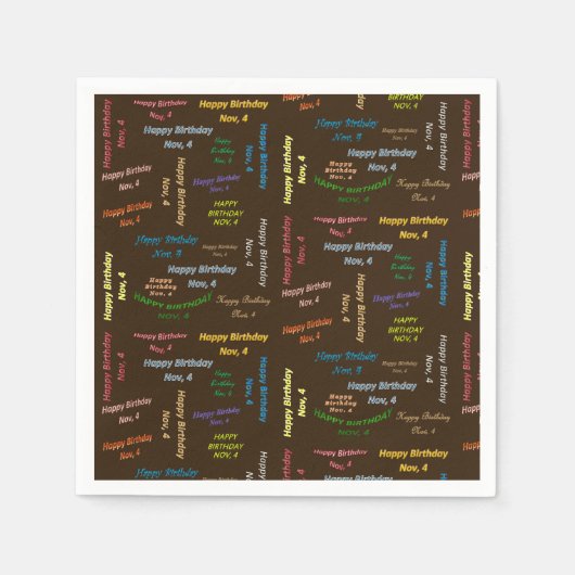 Serviette En Papier Papier serviettes Novembre, 4 Anniversaire (Devant)