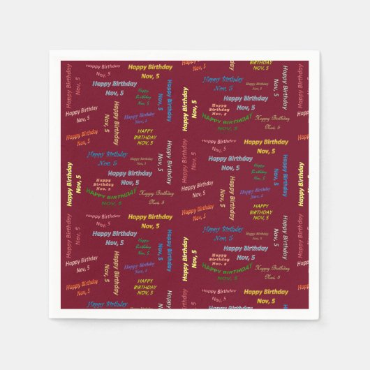 Serviette En Papier Papier serviettes Novembre, 5 Anniversaire (Devant)