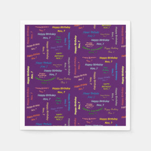 Serviette En Papier Papier serviettes Novembre, 7 Anniversaire