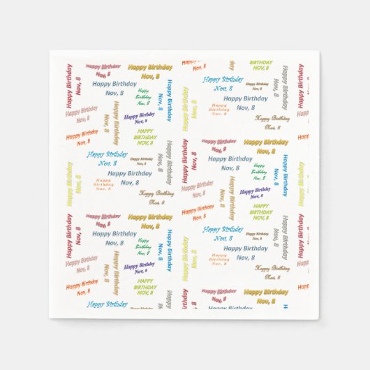 Serviette En Papier Papier serviettes Novembre, 8 Anniversaire (Devant)