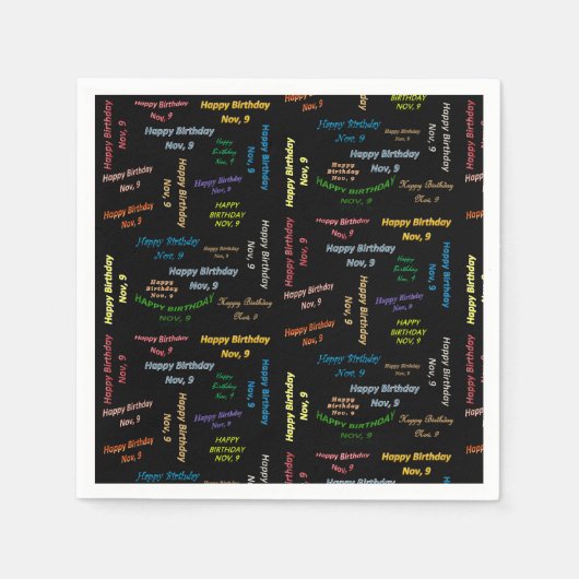 Serviette En Papier Papier serviettes Novembre, 9 Anniversaire (Devant)