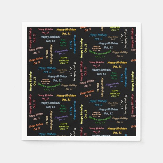 Serviette En Papier Papier serviettes Octobre, 11 Anniversaire (Devant)