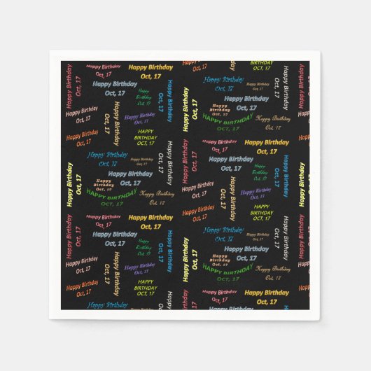 Serviette En Papier Papier serviettes Octobre, 17 Anniversaire (Devant)