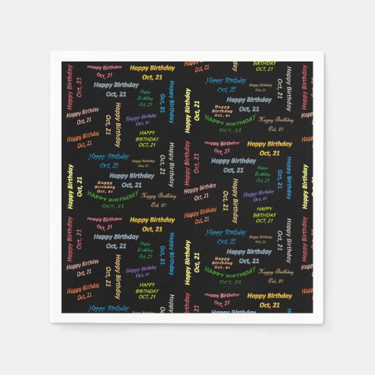 Serviette En Papier Papier serviettes Octobre, 21 Anniversaire (Devant)