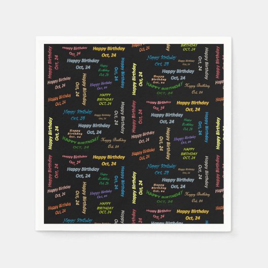 Serviette En Papier Papier serviettes Octobre, 24 Anniversaire (Devant)