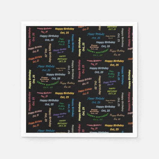 Serviette En Papier Papier serviettes Octobre, 25 Anniversaire (Devant)