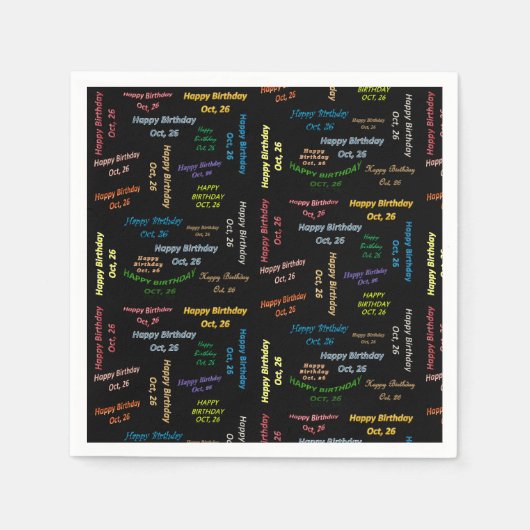 Serviette En Papier Papier serviettes Octobre, 26 Anniversaire (Devant)