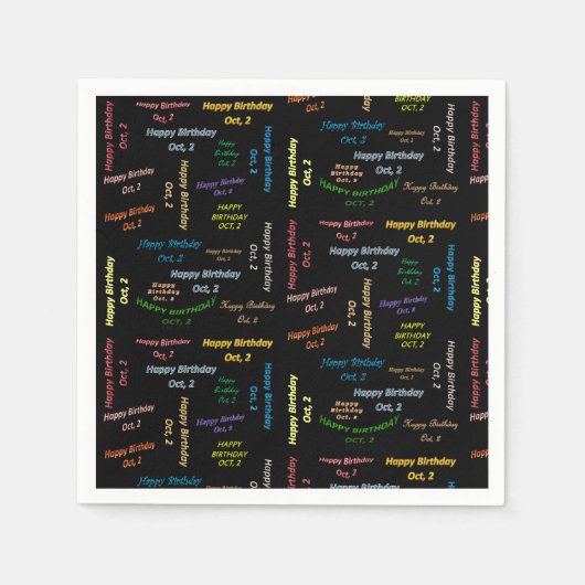 Serviette En Papier Papier serviettes octobre, 2 anniversaire (Devant)