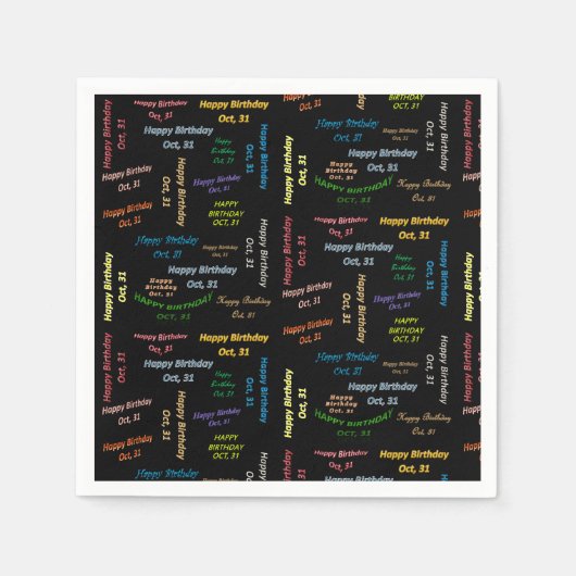 Serviette En Papier Papier serviettes Octobre, 31 Anniversaire (Devant)