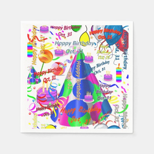 Serviette En Papier Papier serviettes Octobre, 31 Anniversaire (Devant)