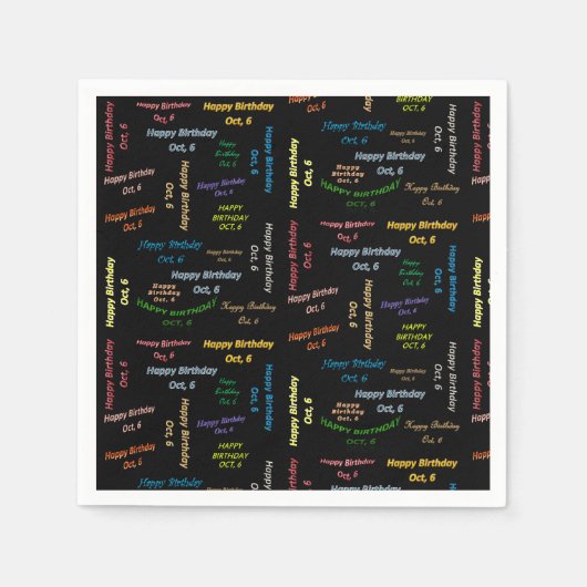 Serviette En Papier Papier serviettes octobre, 6 anniversaire (Devant)