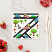 Serviette En Papier Papier serviettes, Park Trees voitures Chien servi (En situation)