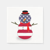 Serviette En Papier Papier serviettes Patriotique Snowman Funny bleu r (Devant)