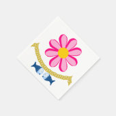 Serviette En Papier Papier serviettes, Pink Flower Gold Chain Poisson (Coin)