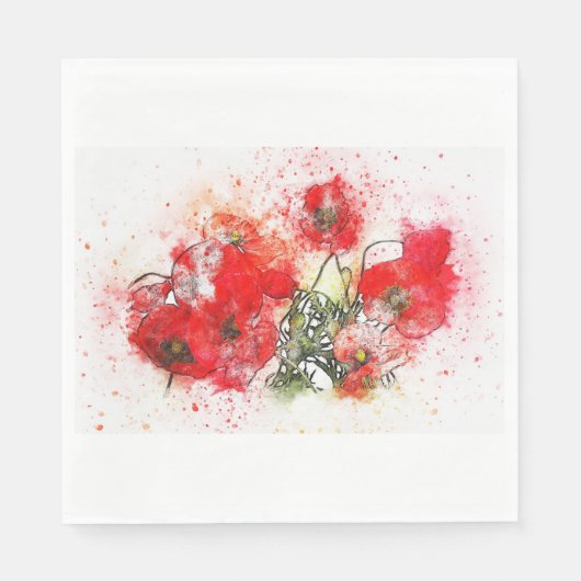 Serviette En Papier Papier serviettes Poppies (Devant)