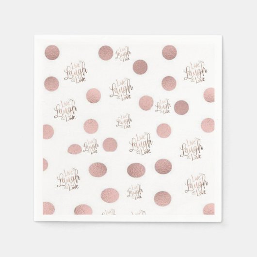 Serviette En Papier Papier serviettes, Rose Live Laugh Love (Devant)