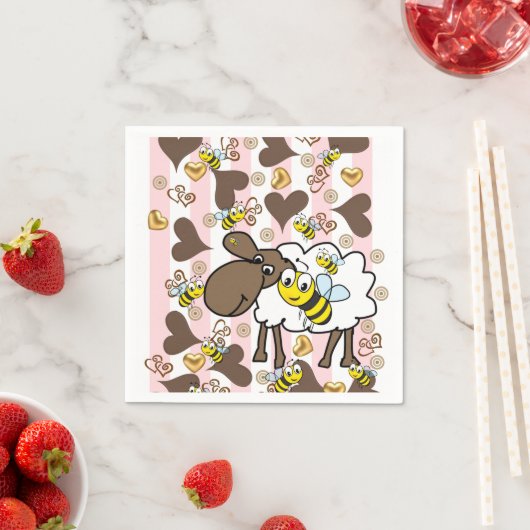 Serviette En Papier Papier Serviettes, Roses et Blancs Beep Beep (En situation)