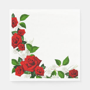 Serviette En Papier Papier serviettes-Roses rouges