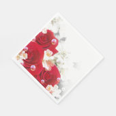 Serviette En Papier Papier serviettes-Roses rouges (Coin)