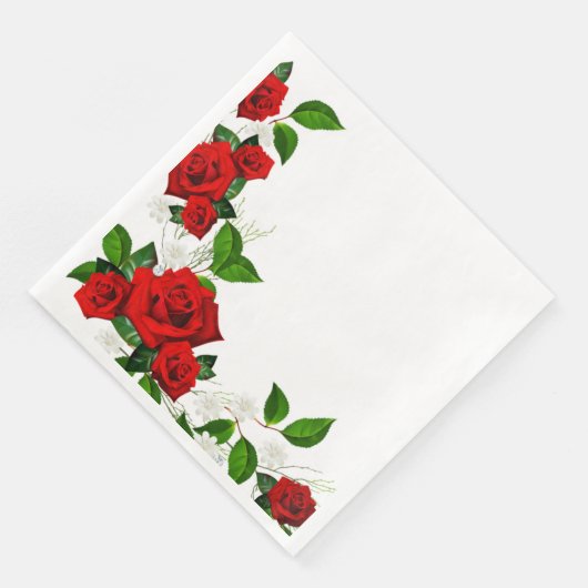 Serviette En Papier Papier serviettes-Roses rouges (Coin)