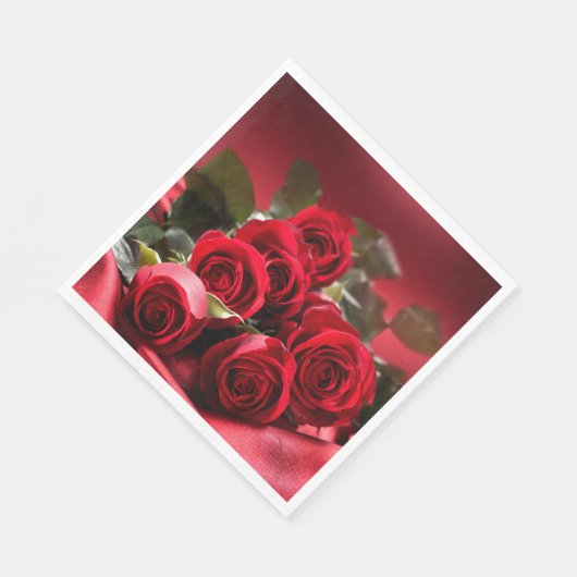 Serviette En Papier Papier serviettes-Roses rouges (Coin)