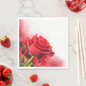 Serviette En Papier Papier serviettes-Roses rouges (En situation)