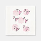 Serviette En Papier Papier serviettes Saint-Valentin Coeurs en rayures (Devant)