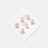Serviette En Papier Papier serviettes Saint-Valentin Coeurs en rayures (Coin)