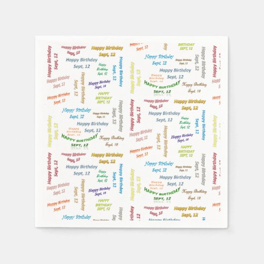 Serviette En Papier Papier serviettes Septembre, 12 Anniversaire (Devant)