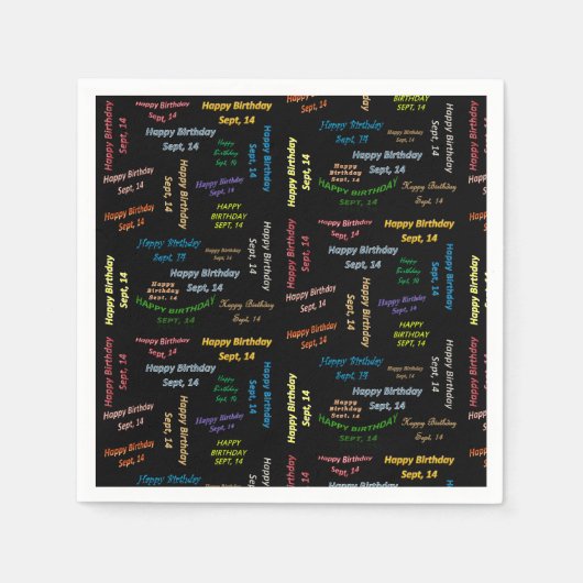 Serviette En Papier Papier serviettes Septembre, 14 Anniversaire (Devant)