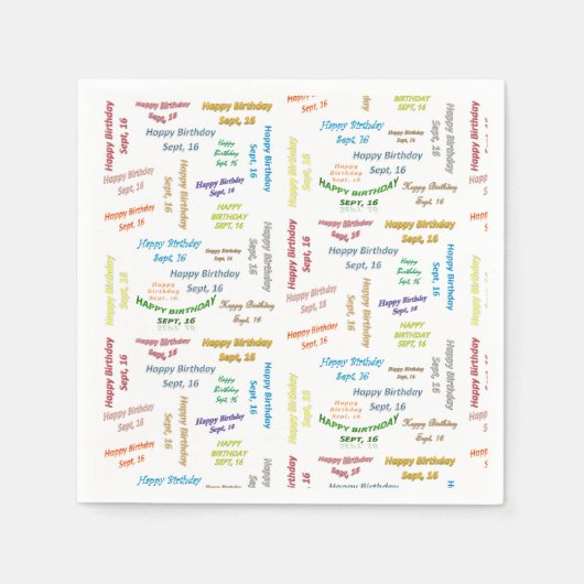 Serviette En Papier Papier serviettes Septembre, 16 Anniversaire (Devant)