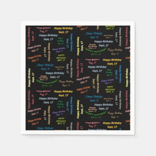 Serviette En Papier Papier serviettes Septembre, 17 Anniversaire (Devant)