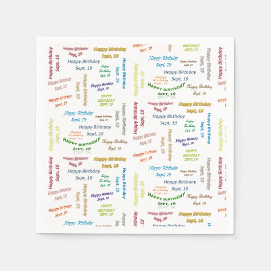 Serviette En Papier Papier serviettes Septembre, 19 Anniversaire (Devant)