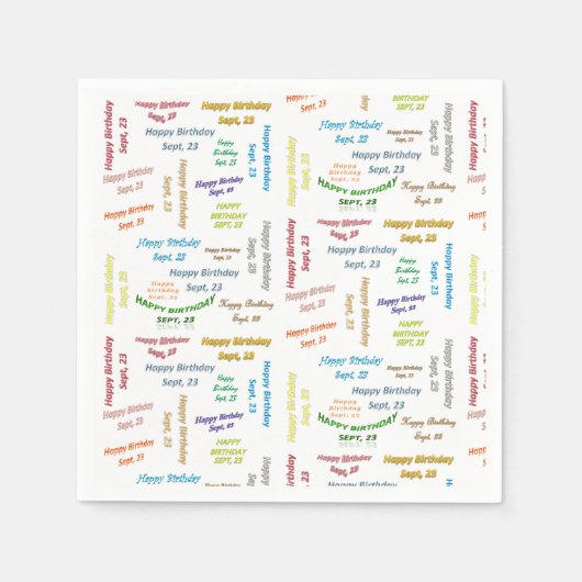 Serviette En Papier Papier serviettes Septembre, 23 Anniversaire (Devant)