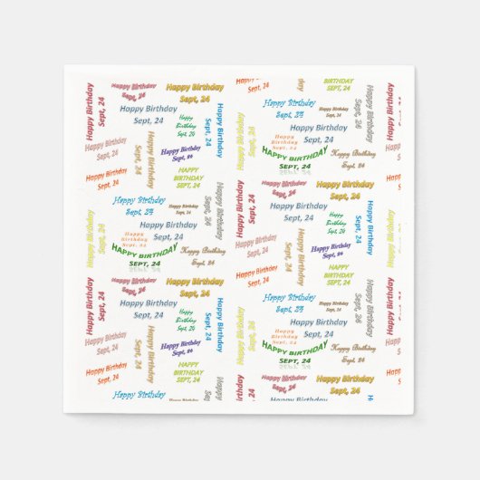 Serviette En Papier Papier serviettes Septembre, 24 Anniversaire (Devant)