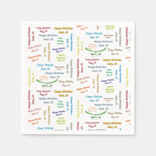 Serviette En Papier Papier serviettes Septembre, 25 Anniversaire (Devant)