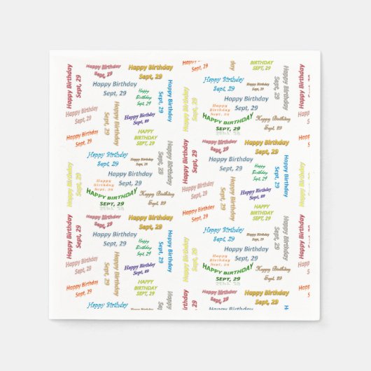 Serviette En Papier Papier serviettes Septembre, 29 Anniversaire (Devant)