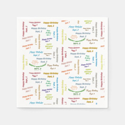 Serviette En Papier Papier serviettes Septembre, 2 Anniversaire (Devant)