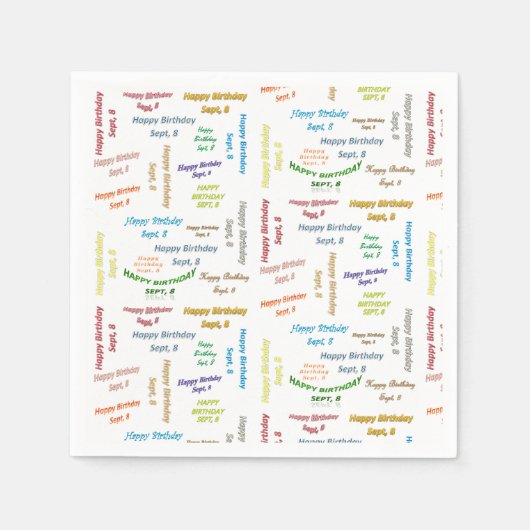 Serviette En Papier Papier serviettes Septembre, 8 Anniversaire (Devant)