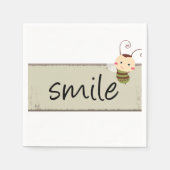 Serviette En Papier Papier serviettes, Sourire Bumblebee Beige Floral (Devant)