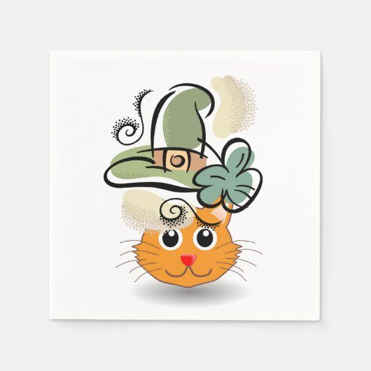 Serviette En Papier Papier serviettes St. Patrick's Day Chat (Devant)