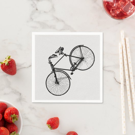 Serviette En Papier papier serviettes vélo blanc noir (En situation)