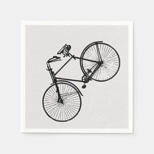Serviette En Papier papier serviettes vélo blanc noir (Devant)